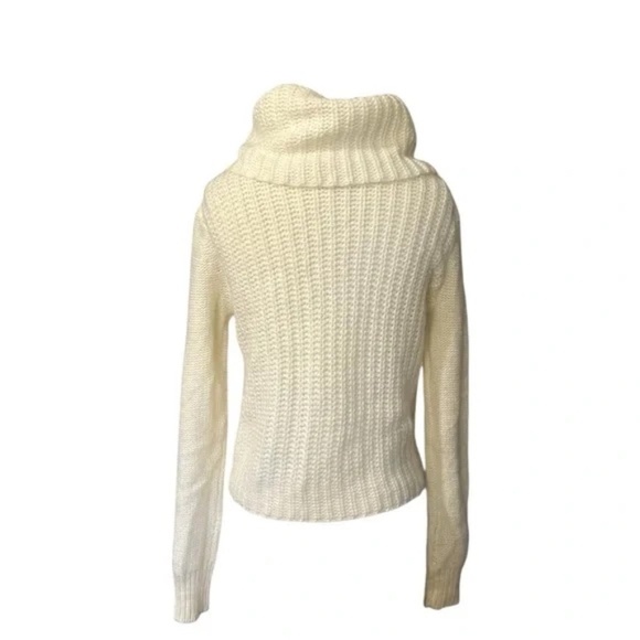 Express Cream Cable Knit Cowl Neck Sweater Wool Mohair Blend in XS - Picture 4 of 7